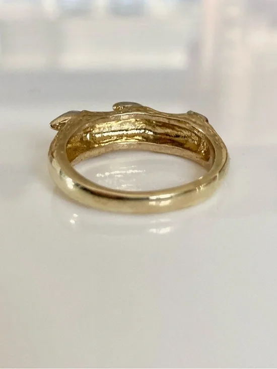 Gold and silver tone branch thorns rhinestone statement costume cocktail ring - Picture 7 of 13